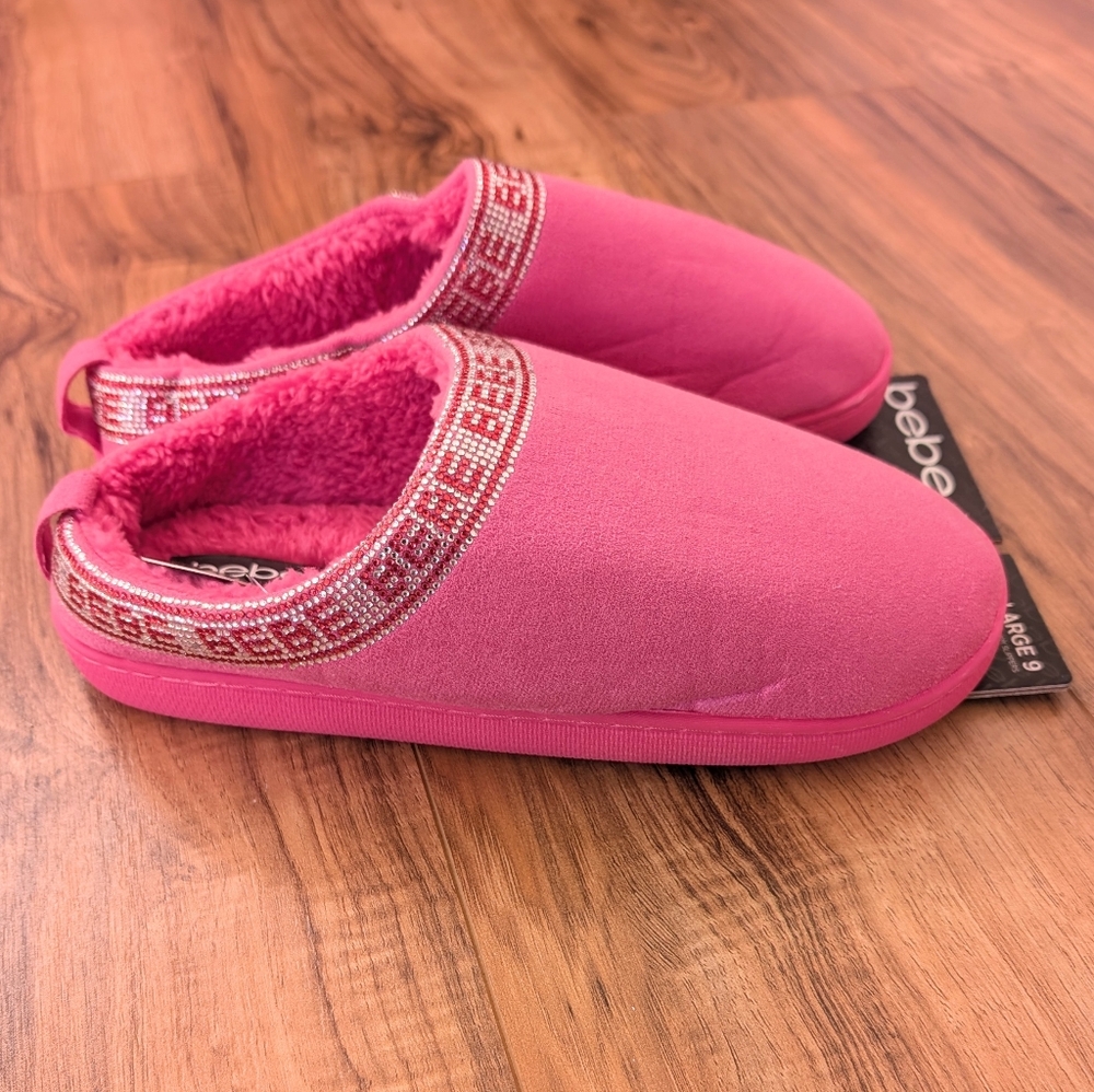 Bebe Hot Pink Women's Memory Foam Slide Slippers NWT size 9